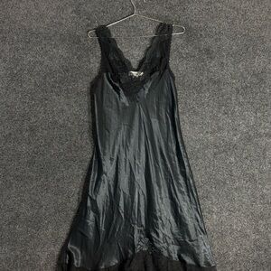 Christian Dior Black Lace Slip Gown Vintage Medium